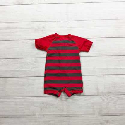 Leveret Baby UPF 50+ Short Sleeve One Piece Swim Rash Guard Stripes 3-6 Months