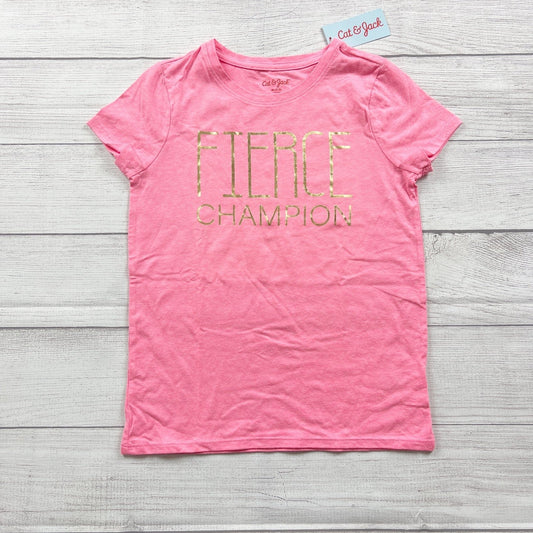 Cat & Jack Pink Fierce Champion Girls Graphic Short Sleeve T-Shirt NWT M 7-8