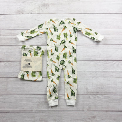 MilkBarn Baby Organic Cotton Veggie Pajamas Zip Footless Sleeper NWT 9-12 Months