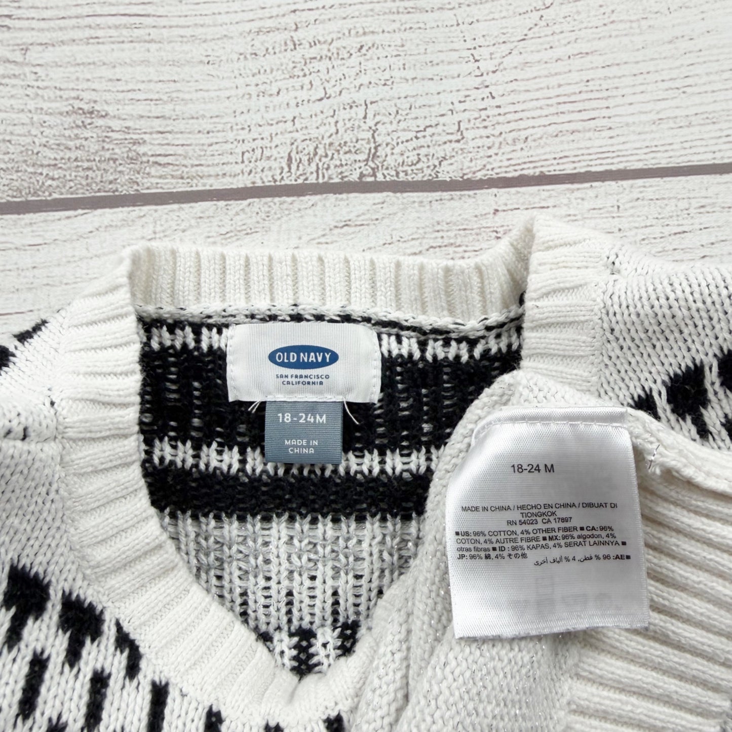 Old Navy Baby Striped Knit Sweater Dress Long Sleeve 18-24 Months
