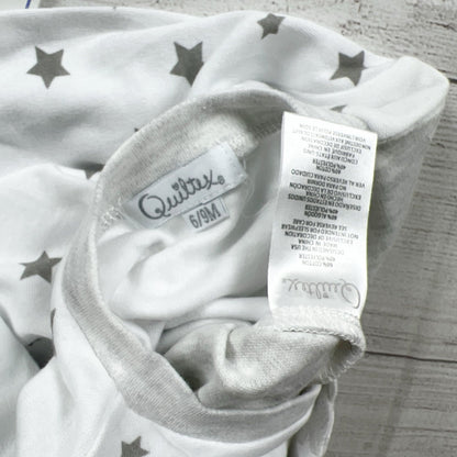 Quiltex Baby Footed Sleeper Pajamas Gray Star Print One Piece NWT 6-9 Months