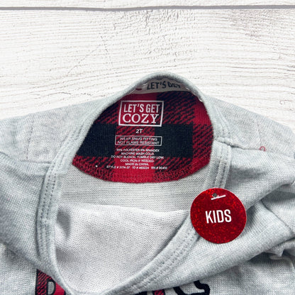 Lets Get Cozy Kids Little Bear Pajama Set Red Buffalo Plaid Sleepwear NWT 2T