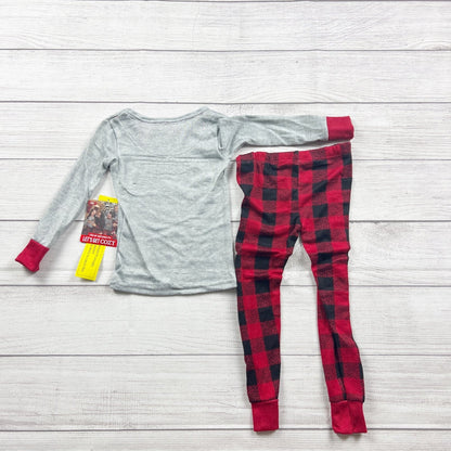 Lets Get Cozy Kids Little Bear Pajama Set Red Buffalo Plaid Sleepwear NWT 2T