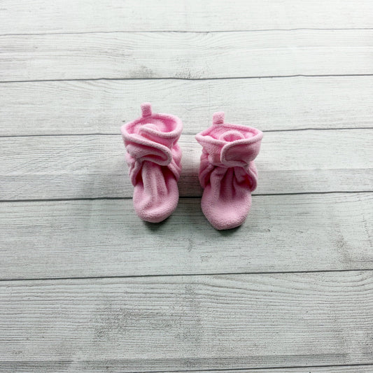 Luvable Friends Pink Fleece Baby Booties XL 18-24 Months