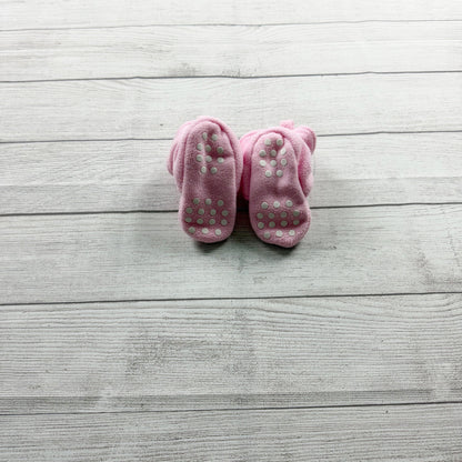 Luvable Friends Pink Fleece Baby Booties XL 18-24 Months
