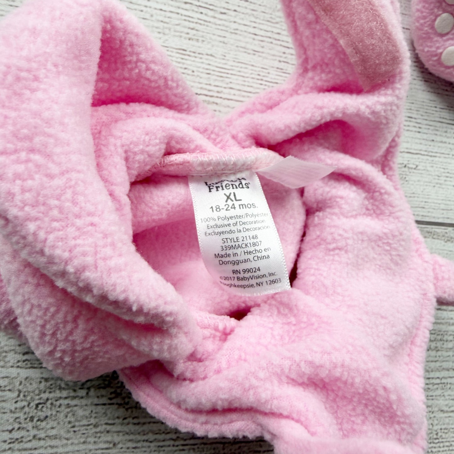 Luvable Friends Pink Fleece Baby Booties XL 18-24 Months