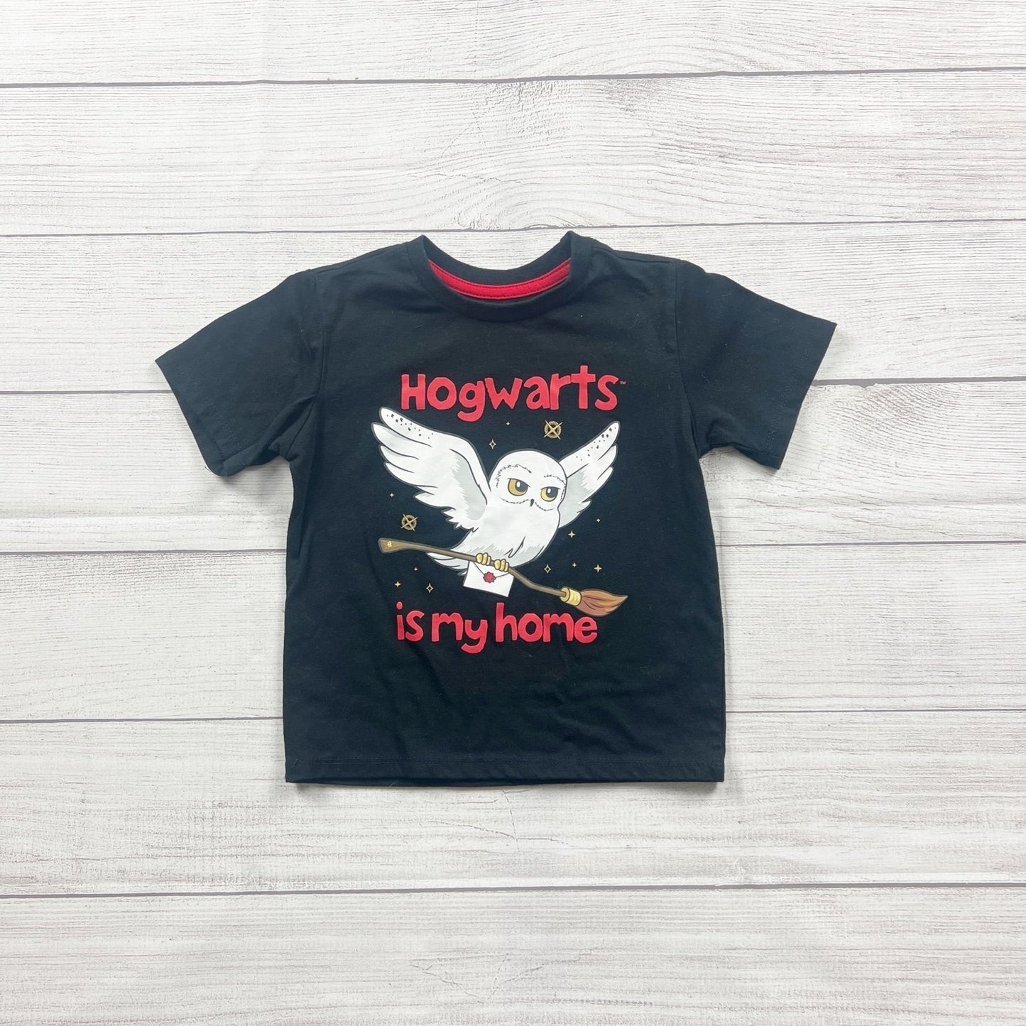 Harry Potter Toddler T-Shirt “Hogwarts Is My Home” Hedwig Graphic Tee 4T