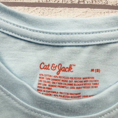 Cat & Jack Girls Light Blue Ice Cream Graphic Short Sleeve Shirt NWT M 8