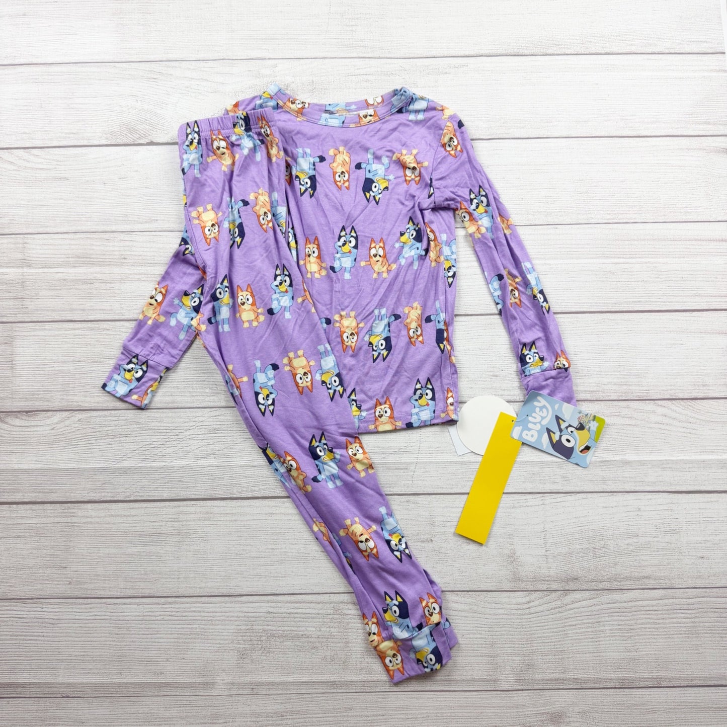 Bluey Girls Purple Viscose Pajama Set Long Sleeve Pants 2-Piece NWT 8