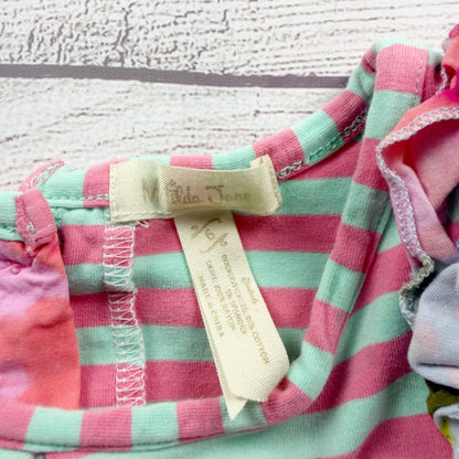 Matilda Jane Girls Reversible Stripe Floral Dress Ice Cream Print 6