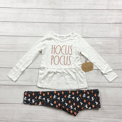 Rae Dunn Girls "Hocus Pocus" Halloween Outfit Ghost Pumpkin Leggings NWT 4