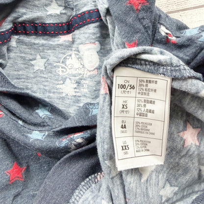 Disney Mickey Mouse Kids Hoodie Blue Star Print Pullover Sweatshirt XS 4