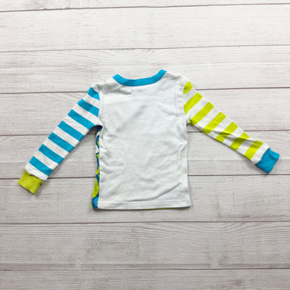 Disney Store Striped Monsters Inc Pajama Set Beware Of Children Graphic Cotton 4