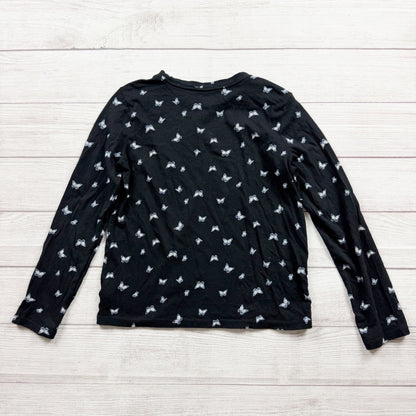 Old Navy Softest Tee Black Long Sleeve Butterfly Print XL 14-16