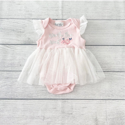Nicole Miller New York “Worth the Wait” Tutu Bodysuit Dress Baby Girl 3-6 Months