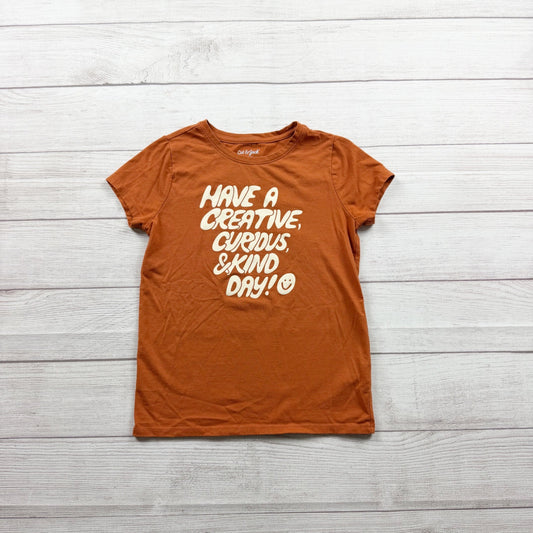 Cat & Jack Girls Graphic Tee Orange Positive Message Cotton Blend M 7-8