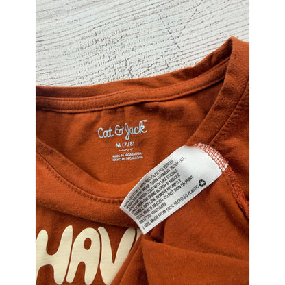 Cat & Jack Girls Graphic Tee Orange Positive Message Cotton Blend M 7-8