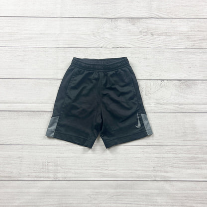 Nike DRI-FIT Kids Athletic Shorts Black Gray Mesh Panels Lightweight 4T