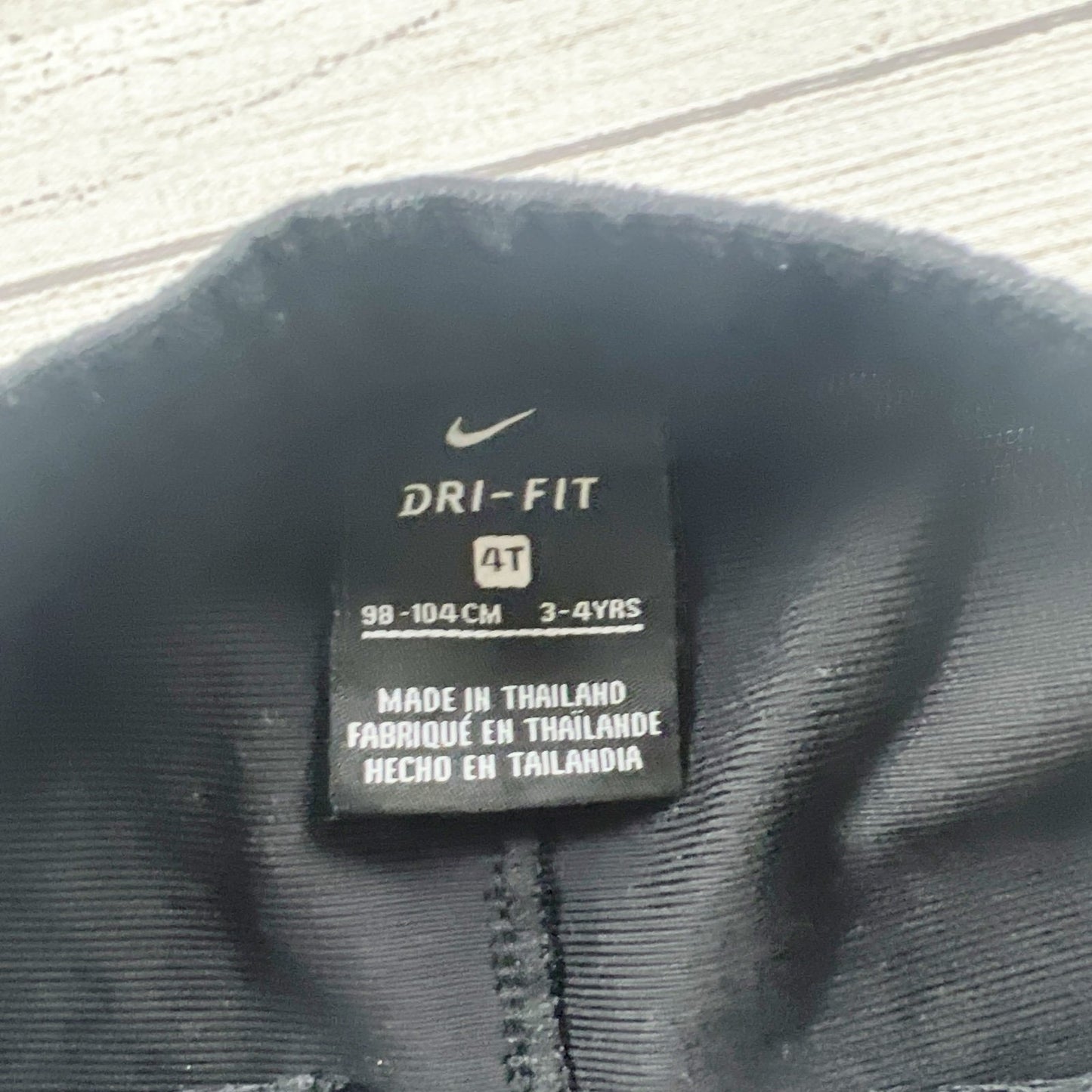 Nike DRI-FIT Kids Athletic Shorts Black Gray Mesh Panels Lightweight 4T