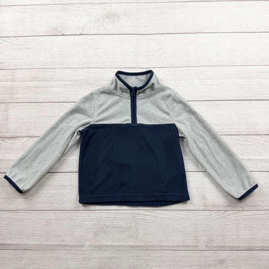 OshKosh Bgosh Toddler Boys Fleece Half-Zip Pullover Navy & Gray Long Sleeve 4T