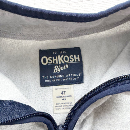 OshKosh Bgosh Toddler Boys Fleece Half-Zip Pullover Navy & Gray Long Sleeve 4T