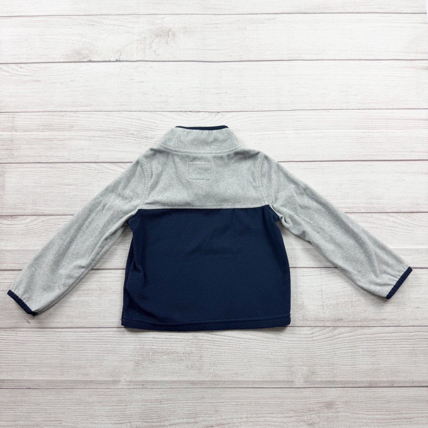 OshKosh Bgosh Toddler Boys Fleece Half-Zip Pullover Navy & Gray Long Sleeve 4T