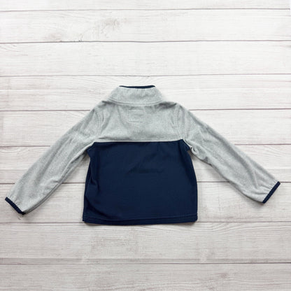 OshKosh Bgosh Toddler Boys Fleece Half-Zip Pullover Navy & Gray Long Sleeve 4T