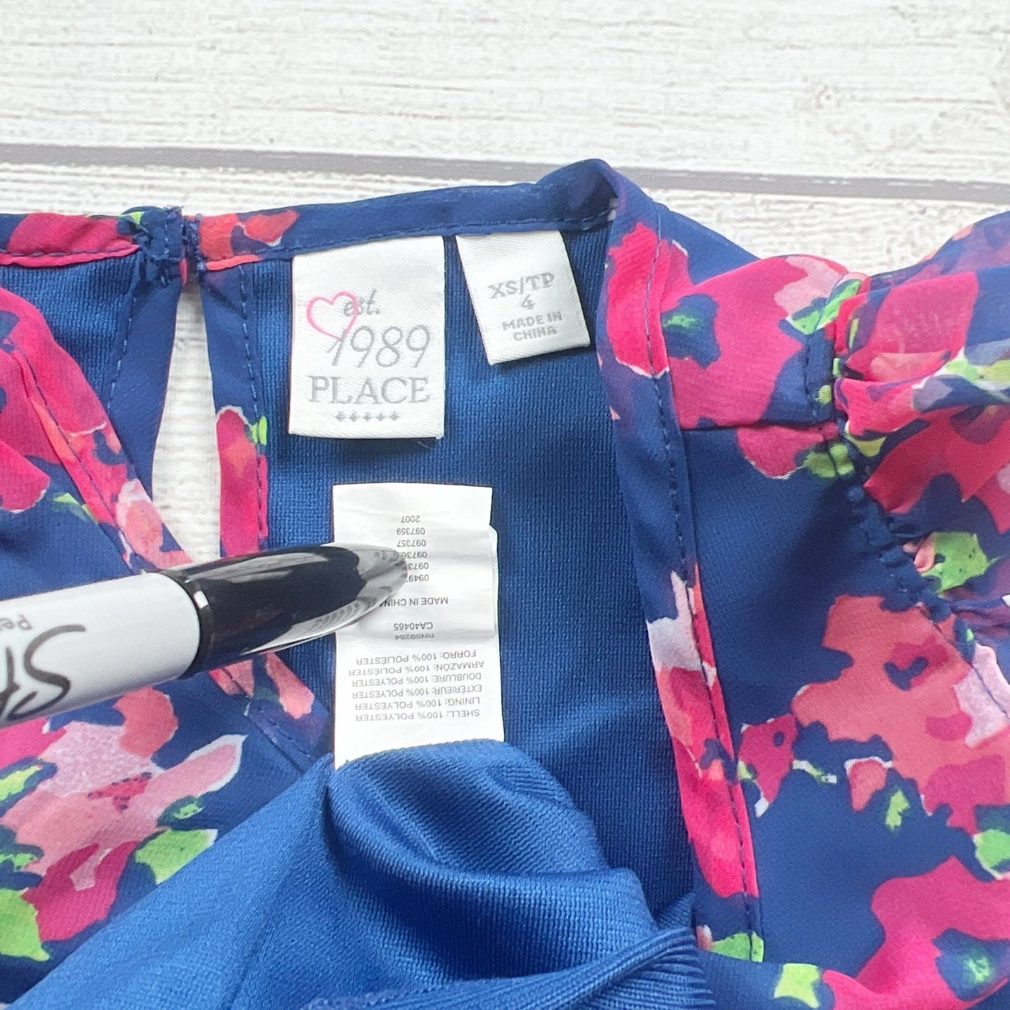 The Children’s Place Girls Floral Top Ruffle Sleeve Peplum Blouse XS 4