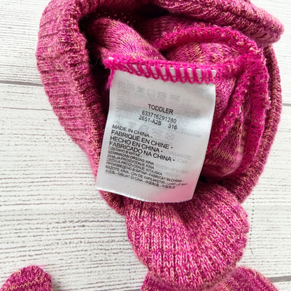 Nike Toddler Knit Hat & Mittens Set Pink Marled Swoosh Winter Beanie Gloves