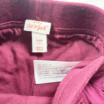 Cat & Jack Baby Pants Jogger Pants Elastic Waist Cuffed Bottoms 3-6 Months