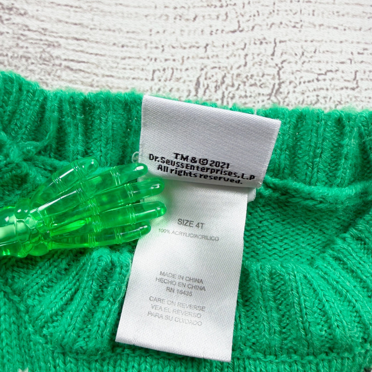 Dr. Seuss The Grinch Green Knit Christmas Sweater Holiday Design 4T