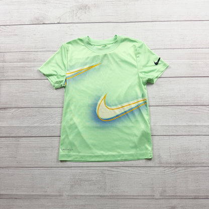 Nike Youth Green Dri-Fit Graphic Tee Lightweight Polyester Shirt 7 L