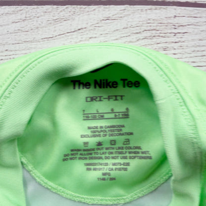 Nike Youth Green Dri-Fit Graphic Tee Lightweight Polyester Shirt 7 L