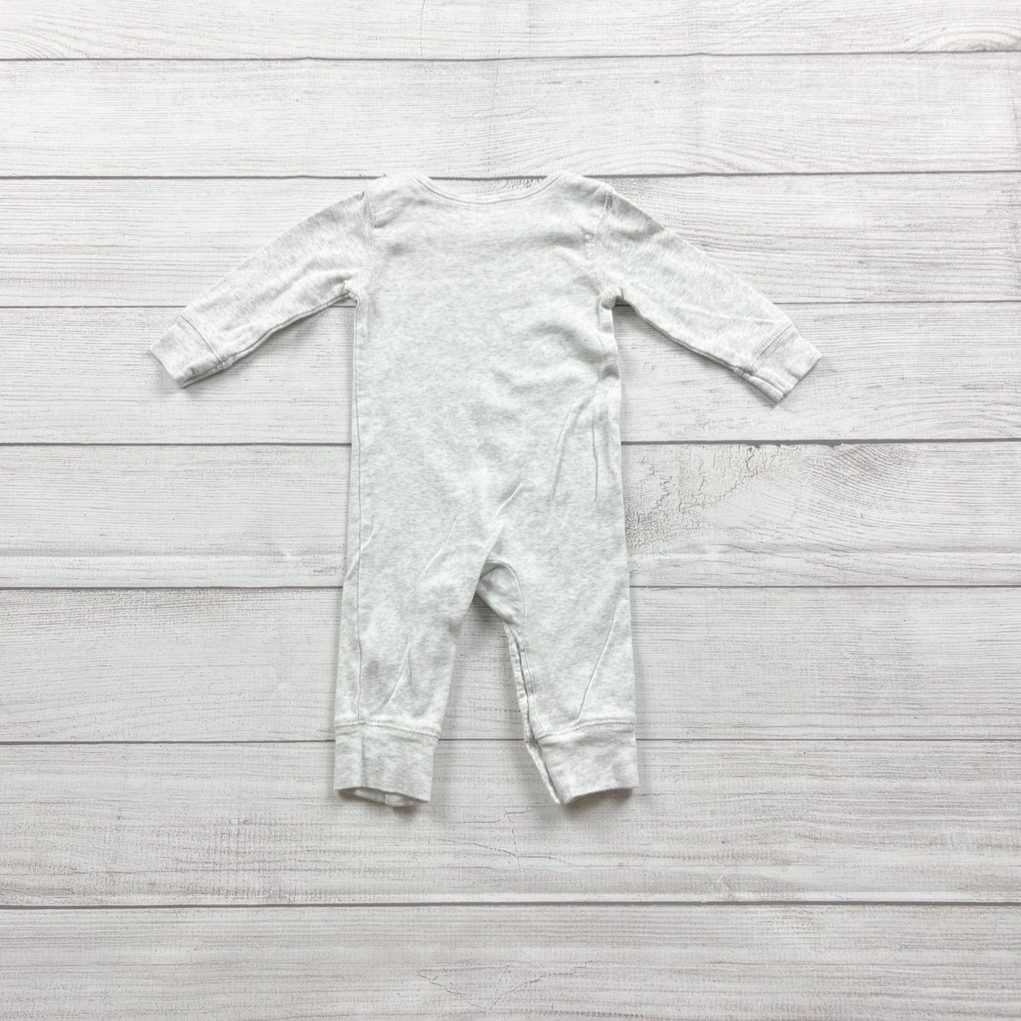 Carter's Baby Grey "Eat Play Sleep Repeat" Long Sleeve Romper 3-6 Months