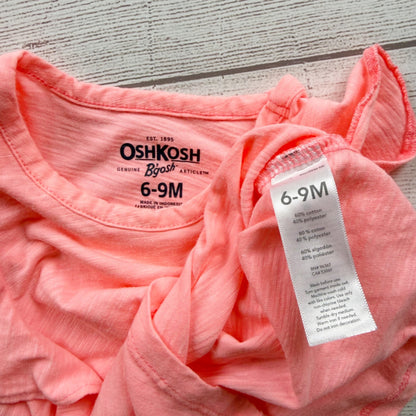 OshKosh Bgosh Pink Ruffled Tank Top Soft Cotton Blend Sleeveless 6-9 Months