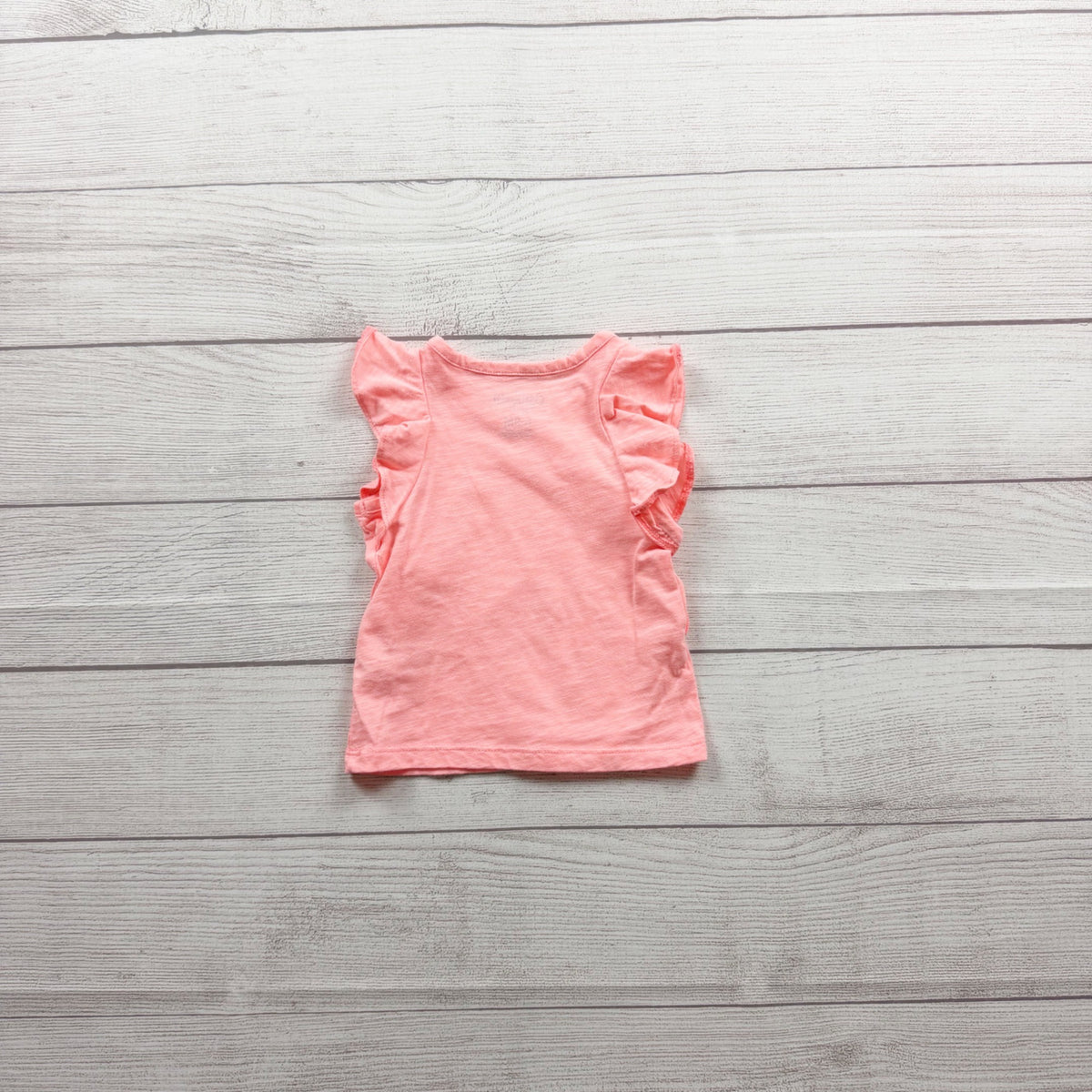 OshKosh Bgosh Pink Ruffled Tank Top Soft Cotton Blend Sleeveless 6-9 Months