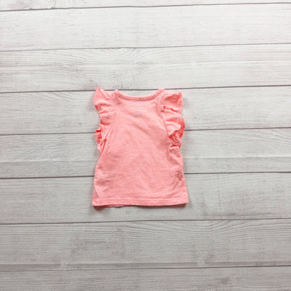 OshKosh Bgosh Pink Ruffled Tank Top Soft Cotton Blend Sleeveless 6-9 Months