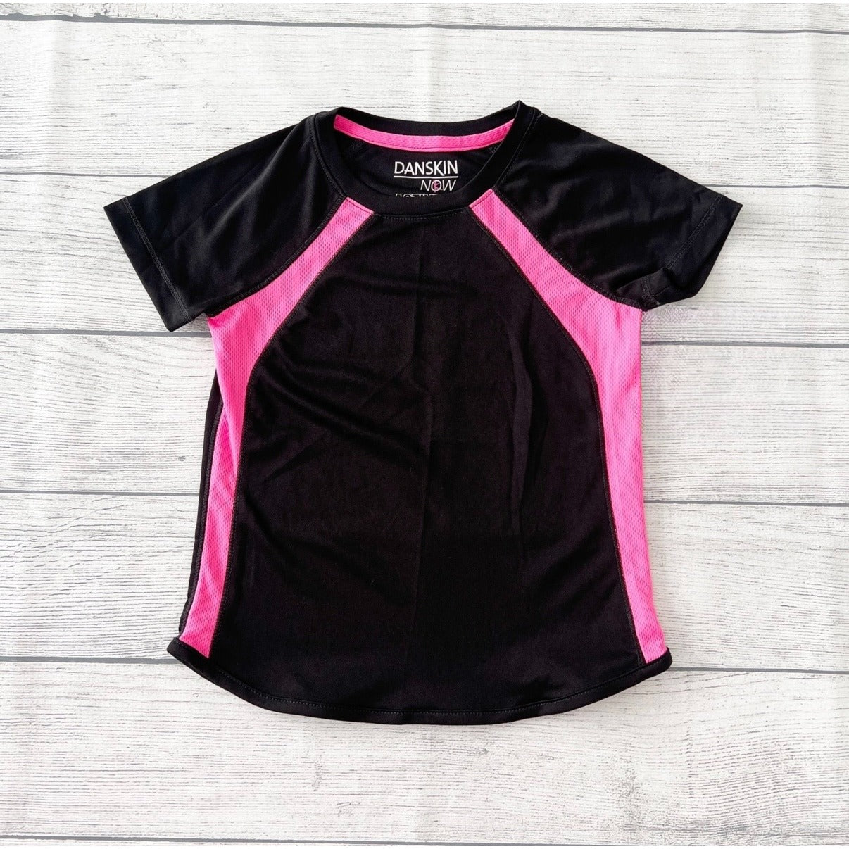Danskin Now Active Tee Girls Short Sleeve Athletic Shirt Performance Top XS 4-5