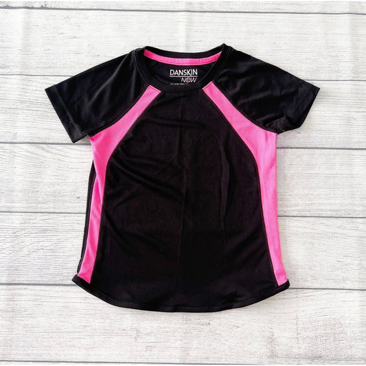 Danskin Now Active Tee Girls Short Sleeve Athletic Shirt Performance Top XS 4-5