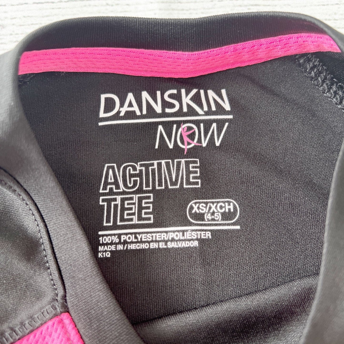 Danskin Now Active Tee Girls Short Sleeve Athletic Shirt Performance Top XS 4-5
