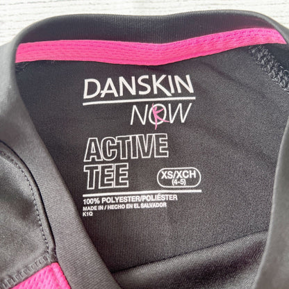 Danskin Now Active Tee Girls Short Sleeve Athletic Shirt Performance Top XS 4-5