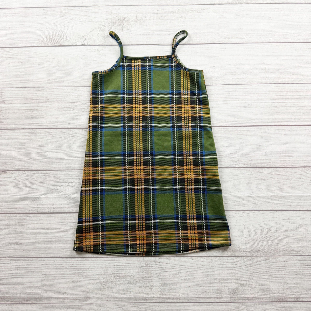 Btween Girls Green Plaid Jumper Dress Long Sleeve Top 6
