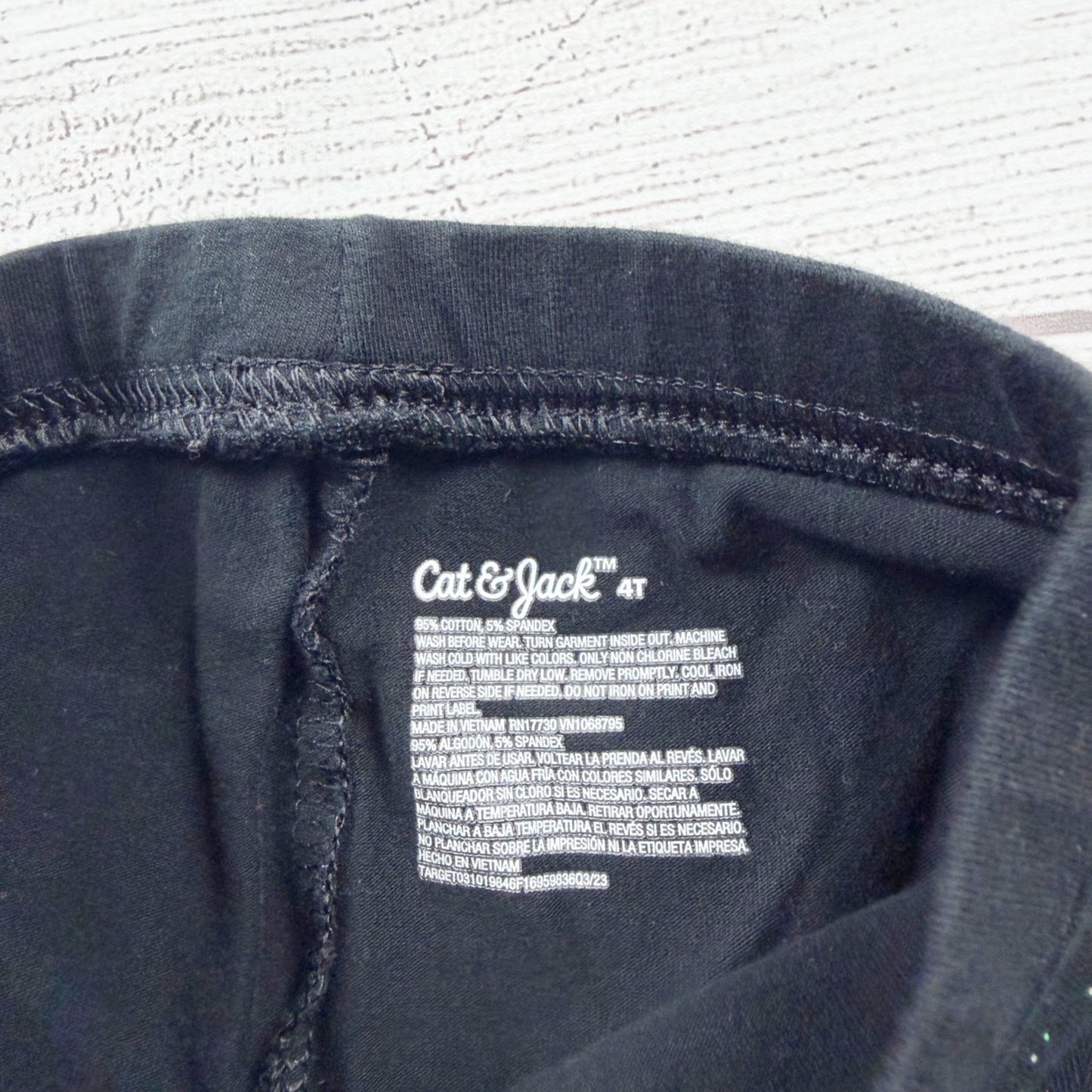 Cat & Jack Girls Black Sparkle Leggings 4T