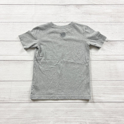 Life is Good Kids T-Shirt Gray Graphic Tee Superhero Dog XS 5-6