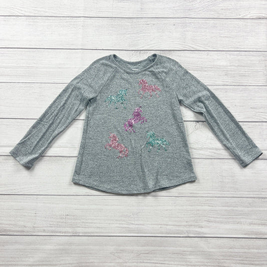 Sonoma Girls Long Sleeve Shirt Gray Glitter Unicorn Print Raglan Top 5