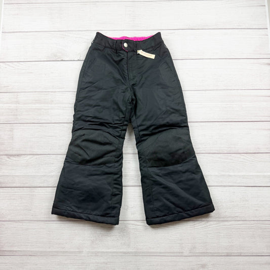 Faded Glory Girls Black Waterproof Snow Pants Fully Lined Warm Winter XS 4-5