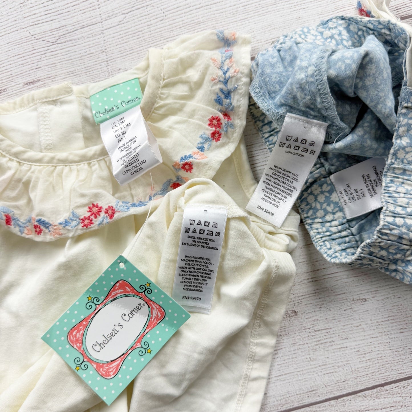 Chelsea’s Corner 2 Piece Outfit Embroidered Top Floral Shorts NWT 9-12 Months
