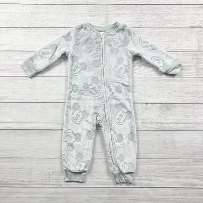 Disney Baby Mickey Mouse Fleece Pajamas Zip Up Footless Romper Sleeper 2T