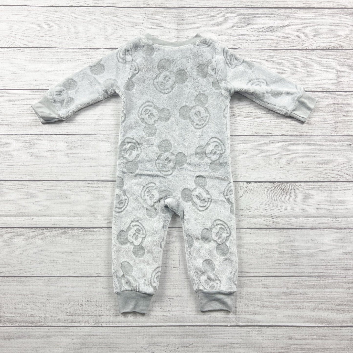 Disney Baby Mickey Mouse Fleece Pajamas Zip Up Footless Romper Sleeper 2T
