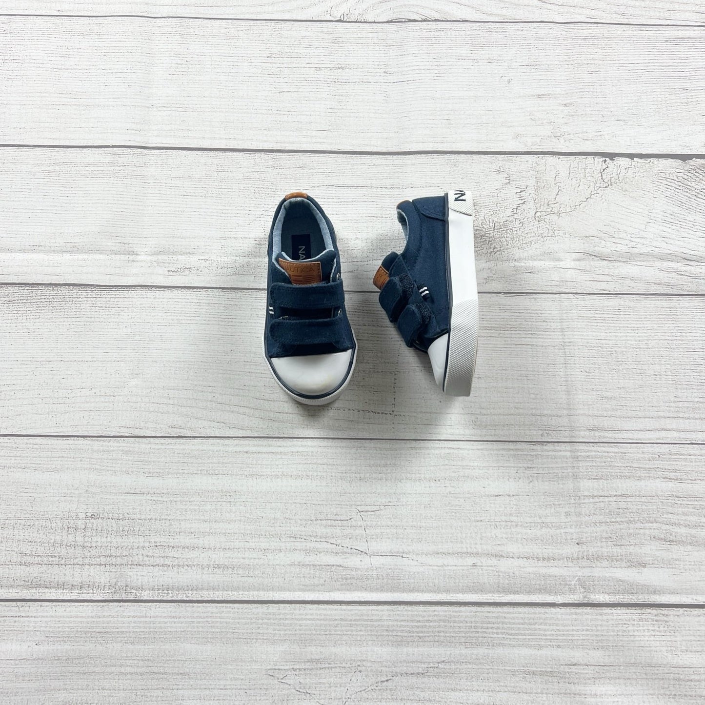 Nautica Toddler Boys Sneakers Navy Blue Hook and Loop Strap Casual Shoes 6